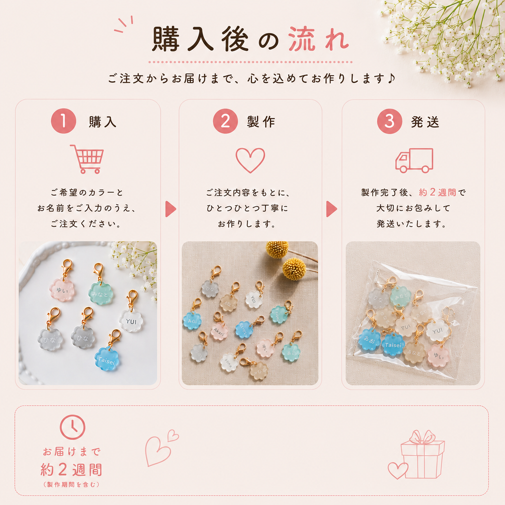 【名入れ】ネームタグ 12個セット｜15mm ミニ アクリル キーホルダー カニカン付き 入園・入学準備・保育園・幼稚園・子ども用